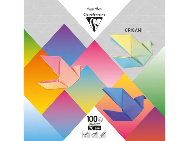 Origami Clairefontaine Gradient 20x20cm set à 100 vel 80gram assorti