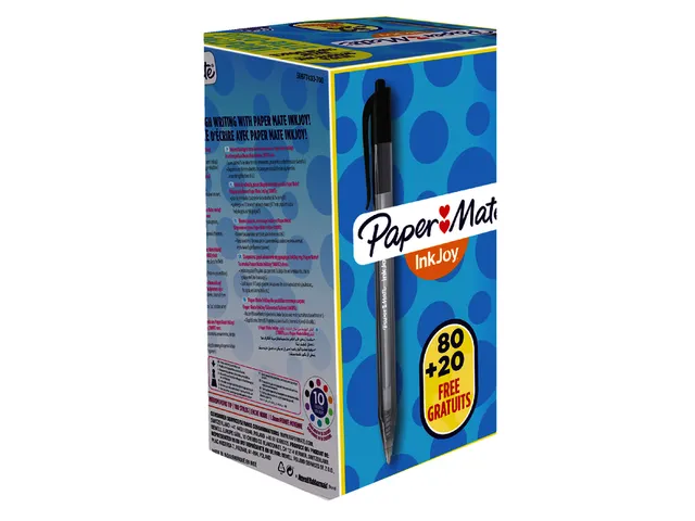 Balpen Paper Mate Inkjoy 100RT medium zwart valuepack 80+20 gratis