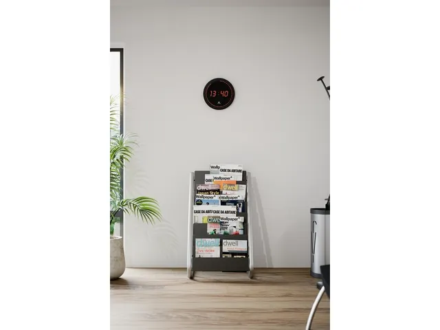 LED Horled moderne digitale zwarte wandklok 30 cm.