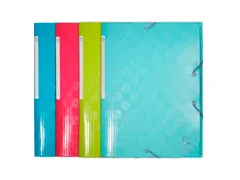 Elastomap A4 3 Kleppen Gelamineerd Glanskarton 600gr Assorti