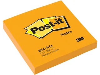 Memoblok Post-it 654 76x76mm oranje 100 vel - 6