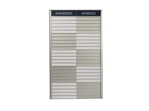 Menoor In-Uit bord 25 namen Aluminium Aanwezig/Afwezig Donkerblauw