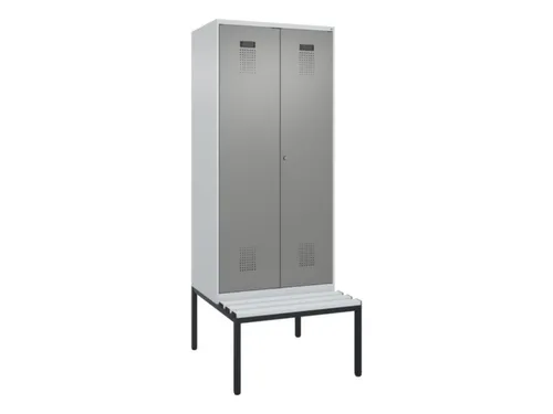 PBM-locker met bank,HxBxD 2120x800x815mm,2vak,vak B 400mm