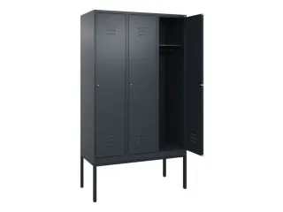 locker,HxBxD 2120x1200x500mm,3vak,vak B 400mm,cil.-slot,voetonderstel - 2
