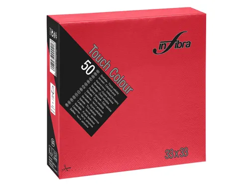 Servet Infibra I-0297 33x33cm 1/4 vouw 2-Laags Rood 900 Stuks