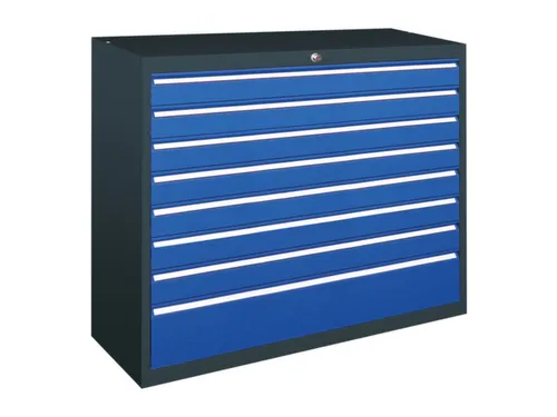 ladekast HxBxD 800x1023x600mm 8laden slot RAL7035 front RAL5012