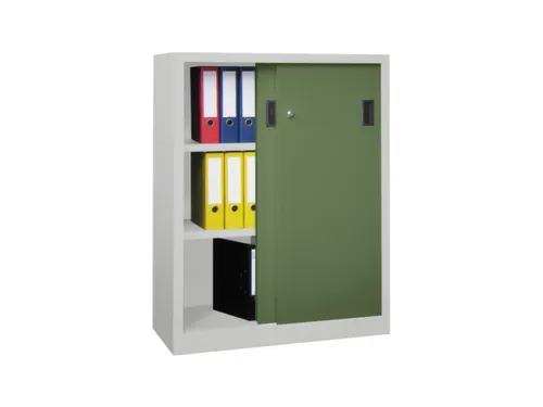 schuifdeurkast,HxBxD 1200x1000x500mm,RAL7035,front RAL6011