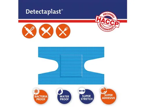 Detectaplast 8046 kneukelpleister waterafstotend elastisch blauw 50 st