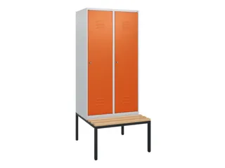 locker met bank,HxBxD 1950x800x815mm,2vak,vak B 400mm,cil.-slot - 1