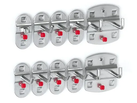 Haken Voor Geperforeerde Plaat Assortiment 10-Delig Aluminium-Kleurig