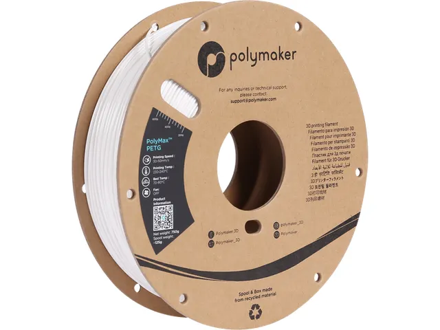 TOUGH PETG 1,75mm Wit 0,75kg PolyMax 3D Filament