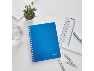 Notitieboek Leitz WOW A5 spiraal PP lijn blauw - 3