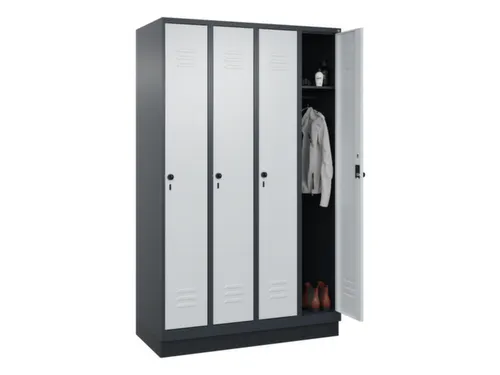 locker,HxBxD 1950x1200x500mm,4vak,vak B 300mm,draaigrendel,sokkel