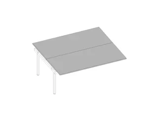 aanbouwtafel,v. benchtafel m. 4-voet,HxBxD 730x1800x1600mm,blad grijs - 1