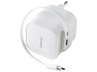 7806522 INTENSO GAN Power adapter USB-C USB-A 65 W wit - 1
