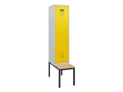 locker met bank,HxBxD 1950x400x815mm,1vak,vak B 400mm,cilinderslot