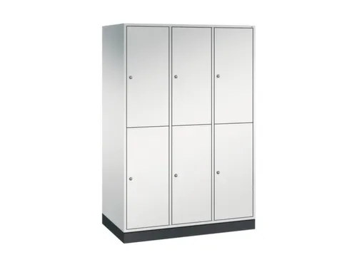 Dubbeldekse garderobekast,RAL 7035,HxBxD 1950x1220x600mm,3x2vak.