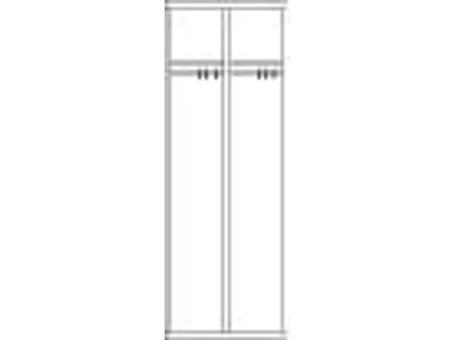 garderobekast,HxBxD 1850x600x500mm,2vak,RAL7035,front RAL7035