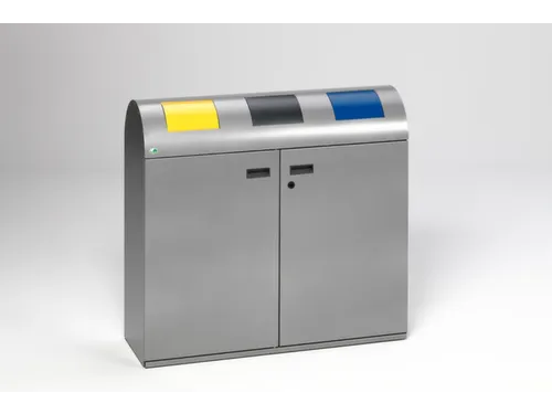 Afvalverzamelstation 3x80 Liter Inworp Ral 1023/ral7021/ral5010