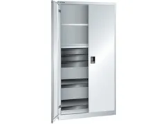 universele kast,HxBxD 1950x1000x580mm,4xStalen bodem,3lade(n),key lock