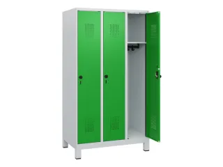 schoollocker,HxBxD 1630x900x500mm,3vak,vak B 300mm,draaigrendel,voeten - 1