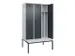 locker met bank,voor scheiding van kleding,HxBxD 2120x1200x815mm,3vak