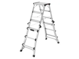 Telescopische dubbele ladder,beide zijden,2x4-6sporten/treden