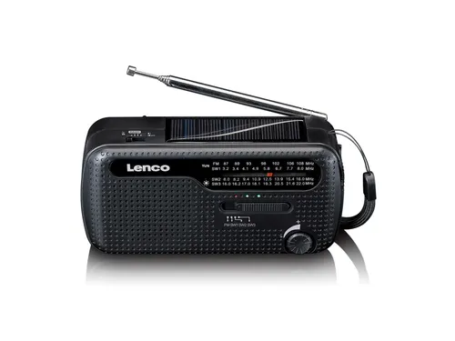 Lenco MCR-113BK Draagbare opwindbare noodradio, zaklamp en powerbank