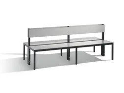 omkleedbank,HxLxD 796x2000x760mm,HPL zilvergrijs,frame staal RAL7021