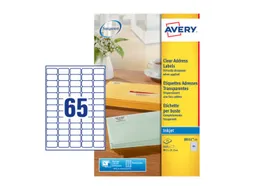 Etiket Avery J8551-25 38.1x21.2mm transparant 1625 stuks