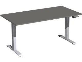 Elektrisch ihv bureau,HxBxD 730-1230x1600x800mm,blad onyxgrijs - 1