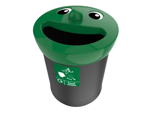 Afvalbak Smiley Face Bin 52 Liter Food Waste Zwart Groen