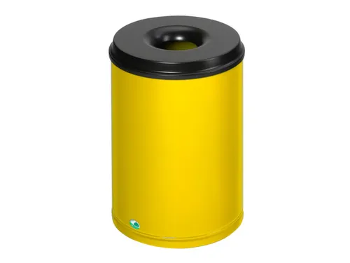 prullenmand zelfblussend 50 liter HxØ 520x375mm kop zwart geel