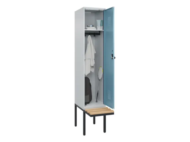 locker met bank,HxBxD 2120x400x815mm,1vak,vak B 400mm,draaigrendel