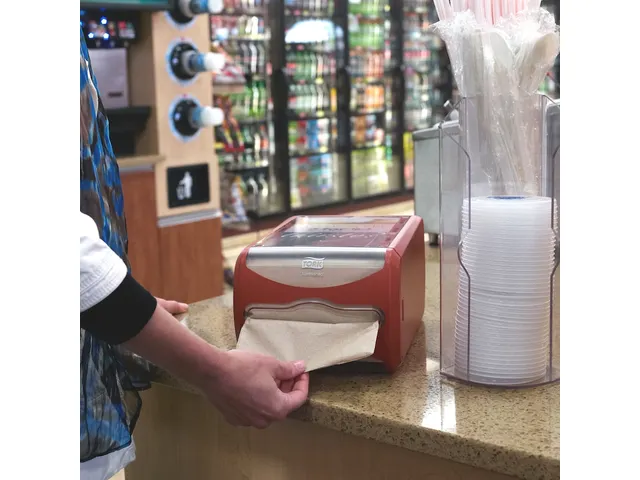 Tork 272512 Xpressnap Counter Napkin Dispenser Rood