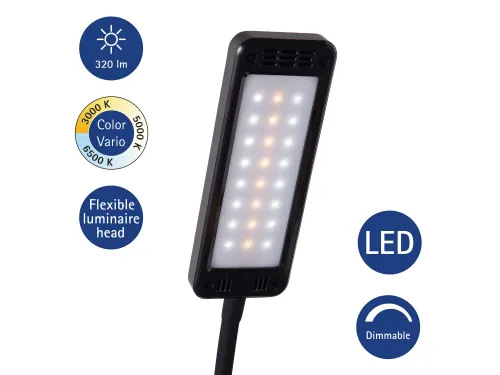 Bureaulamp MAUL Pearly LED voet dimbaar colour vario zwart