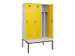 locker met bank,voor scheiding van kleding,HxBxD 2120x1200x815mm,3vak