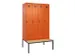 locker met bank,voor scheiding van kleding,HxBxD 2120x1200x815mm,4vak