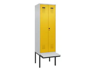 locker met bank,voor scheiding van kleding,HxBxD 2120x600x815mm,2vak - 2