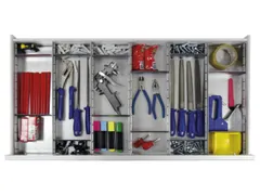 lade-indelingsset,18vakken,v. front H 100mm,staal verzinkt