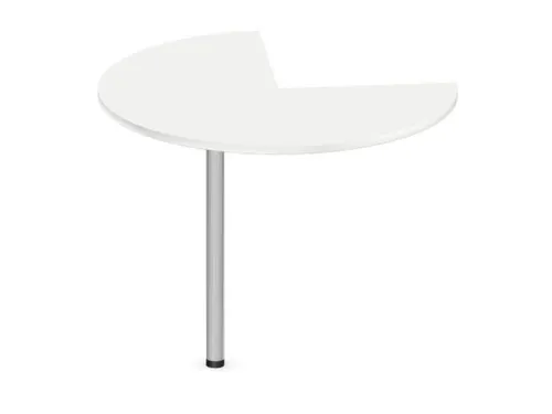 aanbouwtafel,i.h.v.,HxØ 720-840x1000mm,driekwartrond,Bl-wit