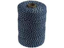 Katoentouw, blauw-wit, klos van 200 g, ongeveer 200 m