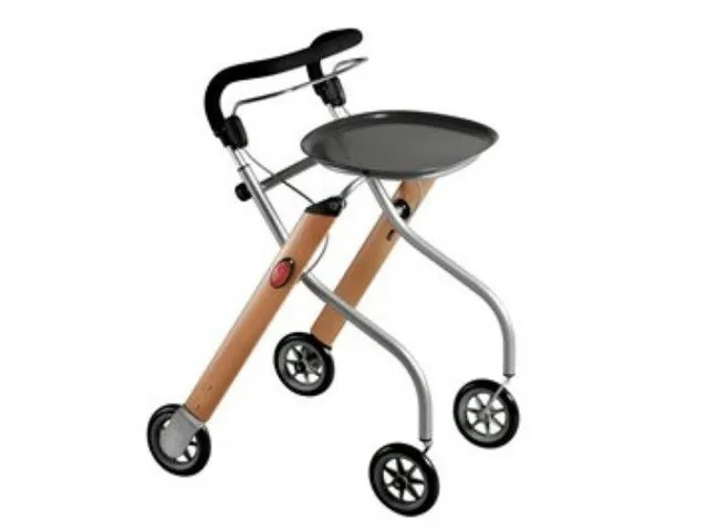 TrustCare Binnen Rollator Let's Go Indoor Opklapbaar Beuken/Zilver