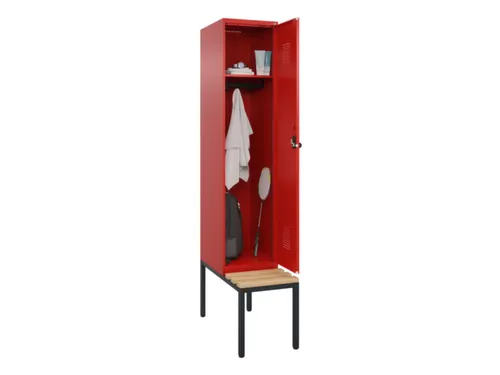 locker met bank,HxBxD 2120x400x815mm,1vak,vak B 400mm,draaigrendel