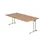bureau,HxBxD 740x2000x1000mm,blad notenboom,C-voet RAL9006
