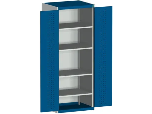 kast met geperforeerde platen,HxBxD 2000x800x650mm,4xStalen bodem