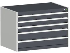 ladekast HxBxD 700x1050x750mm 5laden romp RAL7035 front RAL7016