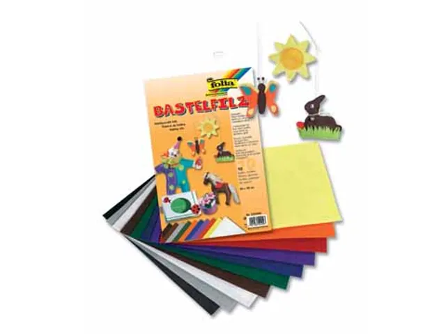 Vilt Folia 20x30cm 150gr 10 vel assorti kleuren