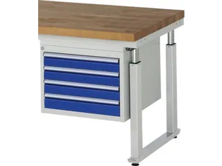 schuiflade-onderbouw v. werkbank HxBxD 440x580x600mm 4laden RAL5010 - 2