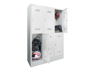 dubbeldekse locker,HxBxD 1850x1200x500mm,3x2vak.,RAL7035,front RAL7035 - 2